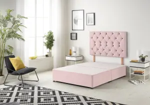 Somnior Premier Plush Pink Divan Base With Headboard - Super King