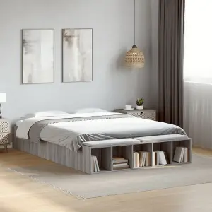 Berkfield Bed Frame without Mattress Grey Sonoma 120x190 cm Small Double