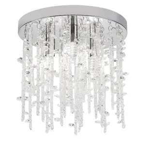 First Choice Lighting Set of 2 Azalea Crystal Flush Ceiling Lights