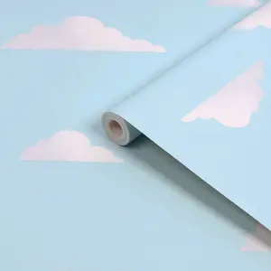 Fresco Blue Clouds Smooth Wallpaper Sample