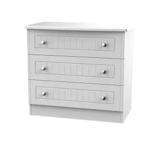 Warwick Ready assembled Matt grey 3 Drawer Chest of drawers (H)695mm (W)765mm (D)415mm