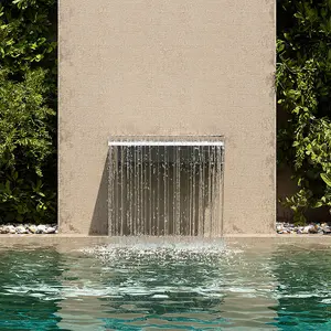 Rear Entrance Swimming Pool Rectangle Stainless Steel Water Curtain 40 cm