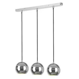 GoodHome Roccheta Chrome effect 3 Lamp Pendant ceiling light, (Dia)140mm