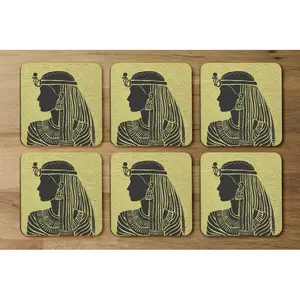 Square 6 Piece Coaster Set (Set of 6) Yellow