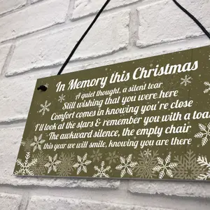 Red Ocean Memorial Christmas Plaque In Memory Of Mum Dad Nan Grandad Hanging Christmas Tree Decoration Sign Gifts