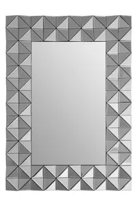 Interiors by Premier 3D Geometric Wall Mirror For Livingroom, Modern Rectangular Accent Mirror For Bedroom