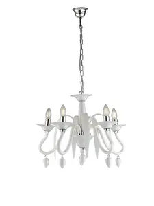 Luminosa ESTEFAN 5 Light Chandeliers White 53x45.5cm