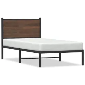 Berkfield Metal Bed Frame without Mattress Brown Oak 80x200 cm