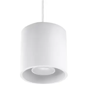 Orbis Aluminium White 1 Light Classic Pendant Ceiling Light