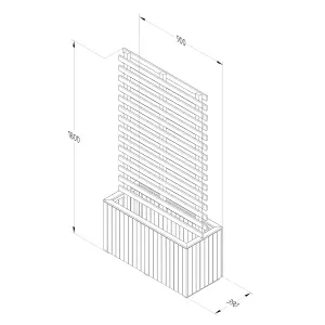 Forest Garden Living Screen Natural Timber Rectangular Planter (H)180cm (W)90cm