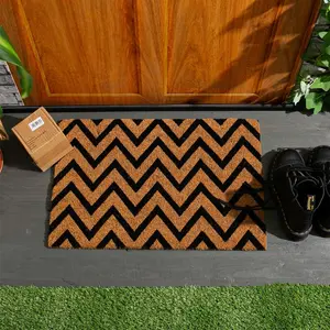 Nicola Spring - Coir Door Mats - 60 x 40cm - Zig Zag (Set of 2)