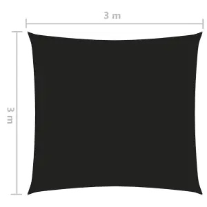 Berkfield Sunshade Sail Oxford Fabric Square 3x3 m Black