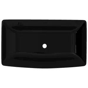 Ceramic Bathroom Sink Basin Black Rectangular