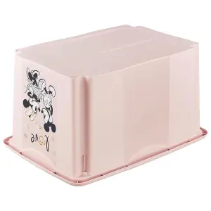 Keeeper Minnie Mouse Turn Around Stacking Box with Lid 45 Litre Nordic Pink