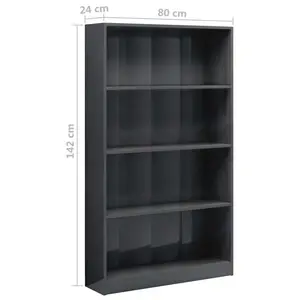 Attwood Bookcase White/Sonoma Oak / 142cm H x 80cm W x 24cm D