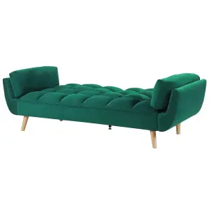 Beliani Retro Sofa Bed ASBY Green Velvet