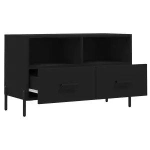 Berkfield TV Cabinet Black 80x36x50 cm Engineered Wood