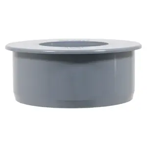 SPARES2GO 110mm Soil Pipe Reducer Boss Adaptor Solvent Weld Waste Push Fit Ring Seal (Grey)