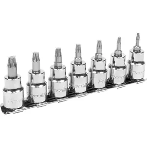 7pc TRX Star Socket Bit Set - 3/8" Square Drive - Damaged & Stripped Bolt Screws