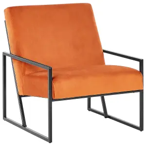 Beliani Modern Armchair DELARY Velvet Orange