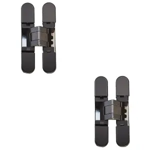 2 PACK - 3D Adjustable Concealed Cabinet Hinge - 180 Degree Opening Wardrobe MATT BLACK