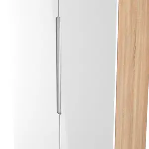 Milan Ready assembled Modern White & oak Tall Double Wardrobe (H)1970mm (W)770mm (D)530mm