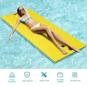 Costway Floating Water Mat Pool Roll-up Floating Mattress w/ Rolling Pillow