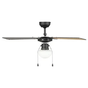 FORTALEZA Ceiling Fan with Light Kit Black