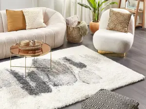 Shaggy Area Rug 200 x 300 cm White and Grey MASIS