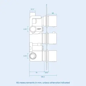 Nes Home Olive 3 Way Square Concealed Thermostatic Mixer Valve Hand Held Shower Body Jets