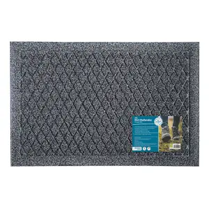 JVL Dirt Defender Scraper Doormat 40x60cm Diamond Grey