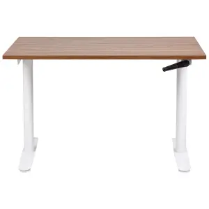 Adjustable Desk Manual Dark Wood DESTINAS