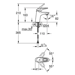 GROHE Eurostyle Basin Mixer 1/2" S-Size Chrome