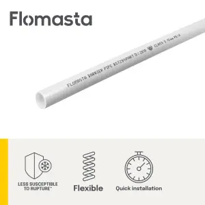 Flomasta White Cross-linked polyethylene (PE-X) Push-fit Barrier pipe (L)50m (Dia)15mm