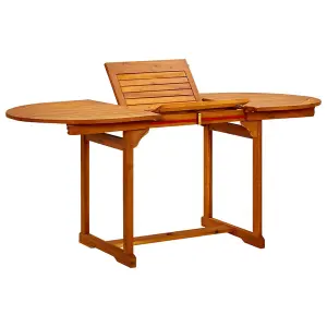 Berkfield Garden Dining Table (120-170)x80x75 cm Solid Acacia Wood