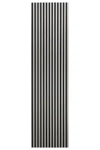 Acoustic Decorative Timber Slat Wall Panel - Light Oak Grey - 2400mm x 600mm