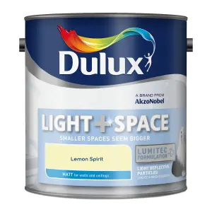 Dulux Light + Space Lemon Spirit Matt Wall paint, 2.5L