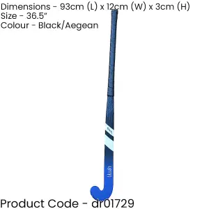 36.5 Inch Fiberglass Hockey Stick - BLACK/BLUE - Standard Bow Comfort Grip Bat