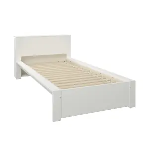 Noomi Juno Wooden Single Bed - White