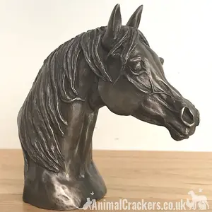 Arab Horse Head figurine in solid cold cast bronze designed by Harriet Glen