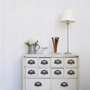 Galerie Simply Stripes 3 Light Blue Ticking Stripe Smooth Wallpaper