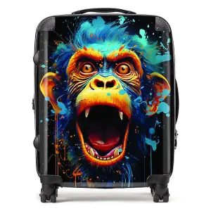 Crazy Monkey face Splashart Suitcase - Large