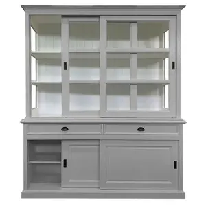 Jacksonport Display Cabinet Light Grey/White