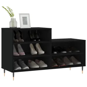 Berkfield Shoe Cabinet Black 102x36x60 cm Engineered Wood