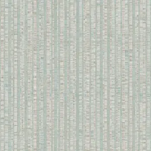 Galerie Natural FX 2 Light Blue/Cream Bamboo Stripe Matte Wallpaper Roll