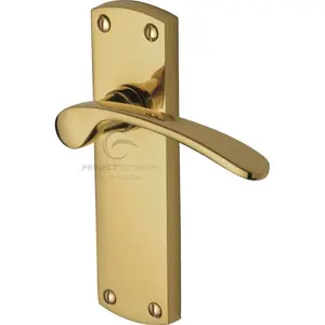 Project Hardware Door Handle Lever Latch Luca Design (Set of 2) Polished Brass