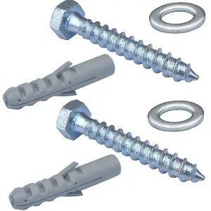 2x M10 50mm Aerial Bracket Wall Fixing Bolts Masonry Brick Thread Anchor Screws