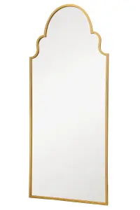 MirrorOutlet  Arcus - Gold Framed Arched Leaner / Wall Mirror 79" X 33" (200CM X 85CM)