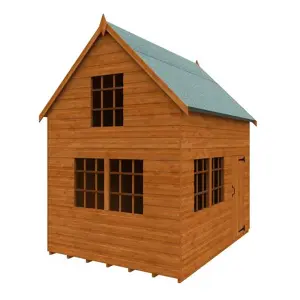 8ft x 6ft (2.35m x 1.75m) Cottage Wooden Playhouse (12mm Tongue and Groove Floor and Roof) (8 x 6) (8x6)