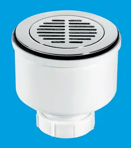 McAlpine ST90CPB-S-V 90mm x 50mm Water Seal Shower Trap with 2" Universal Vertical Outlet with removable 110mm Flange.